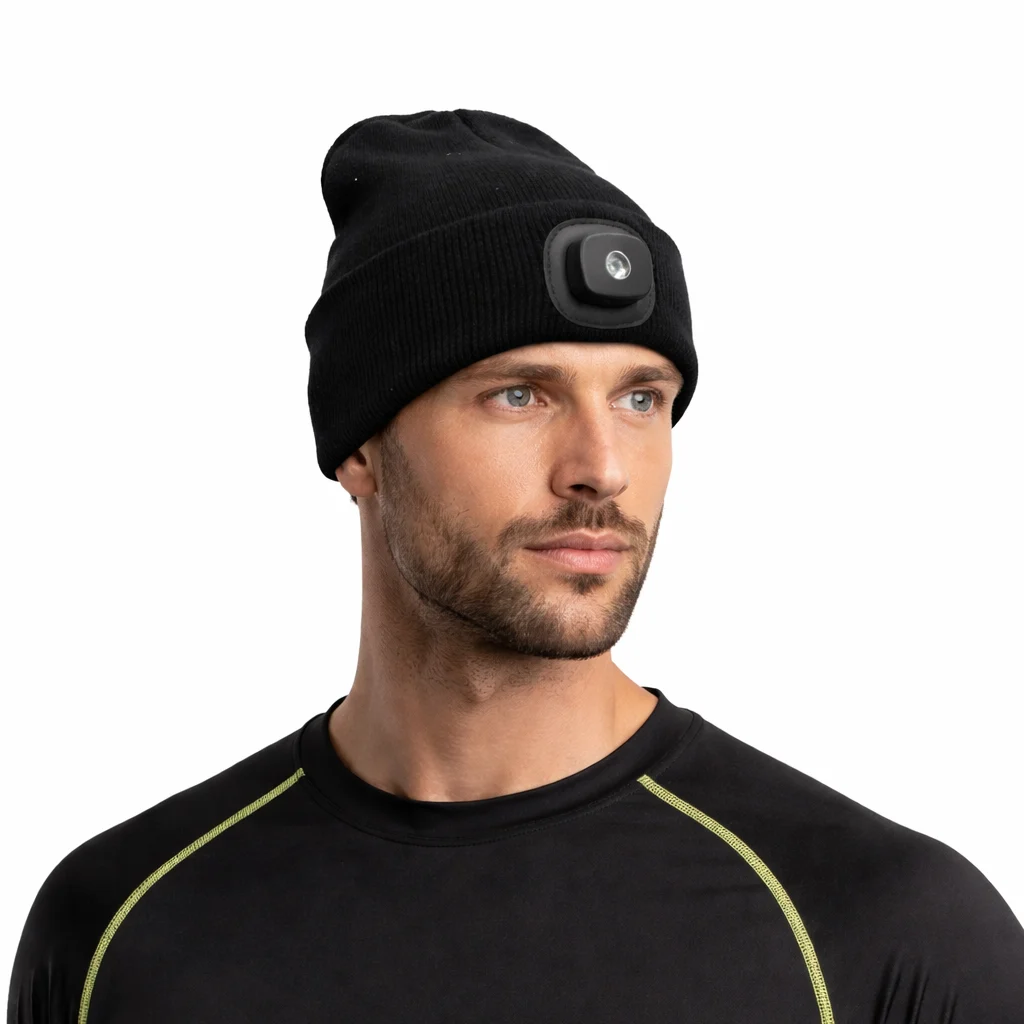WK3058 WK3058 Rechargeable 2-in-1 LED Beanie Hat with Detachable Headlamp Module