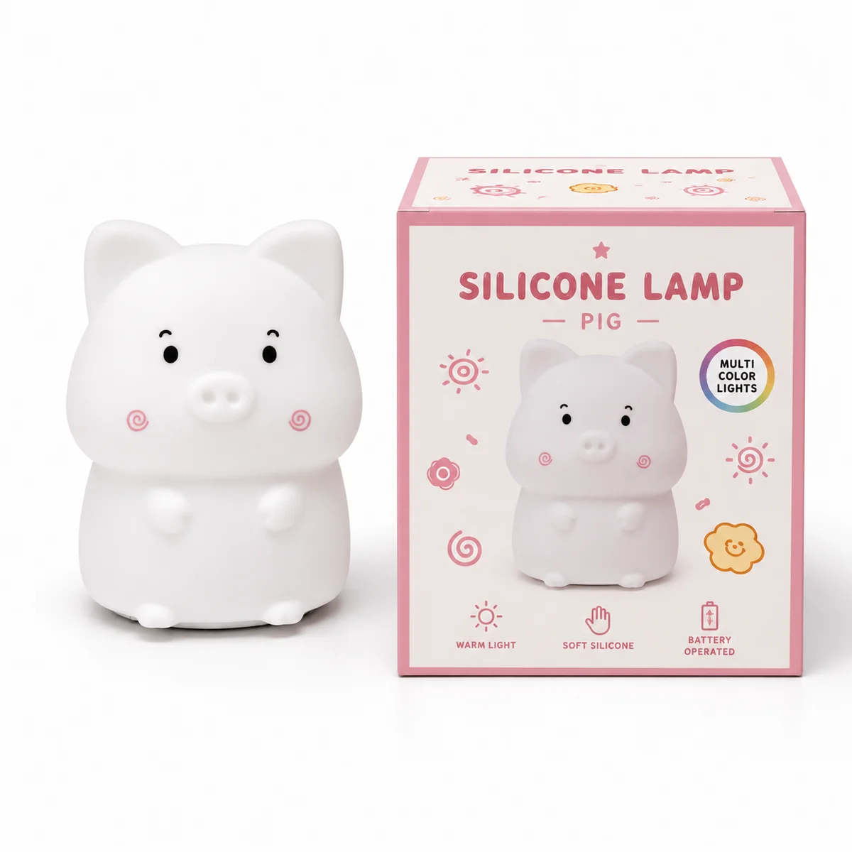 WK-A1028B WK-A1028B Cute Pig Silicone Night Light