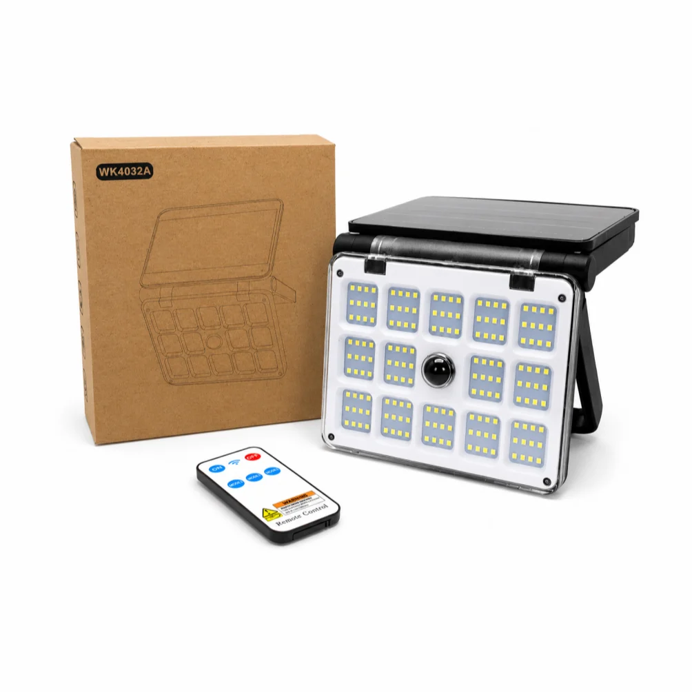 WK4032A WK4032A Remote control Foldable SMD Solar Security Light with PIR Motion Sensor
