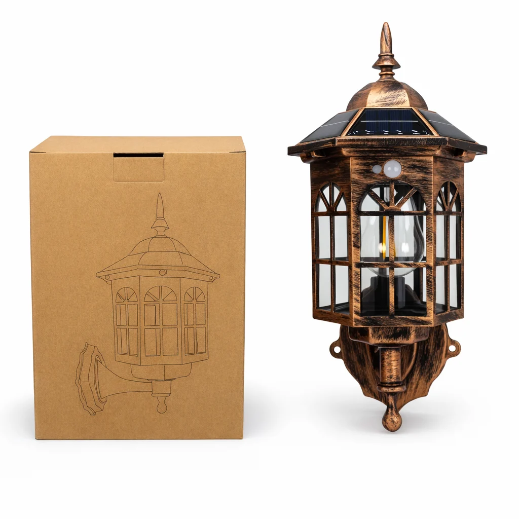 WK4026D WK4026D Vintage Solar Wall Lantern with Motion Sensor