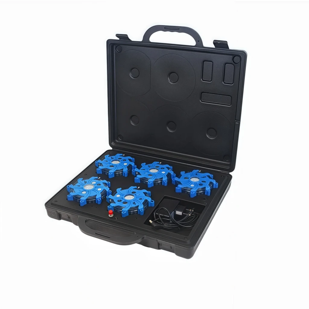 MF2013R2S Rechargeable Sequential LED Road Warning Light Kit with Carrying Case