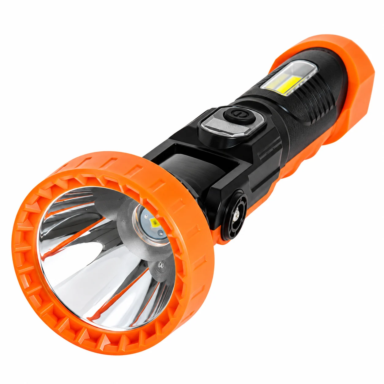 WK1067 90° Adjustable Dual-Torch Rechargeable Flashlight with Digital Battery Display