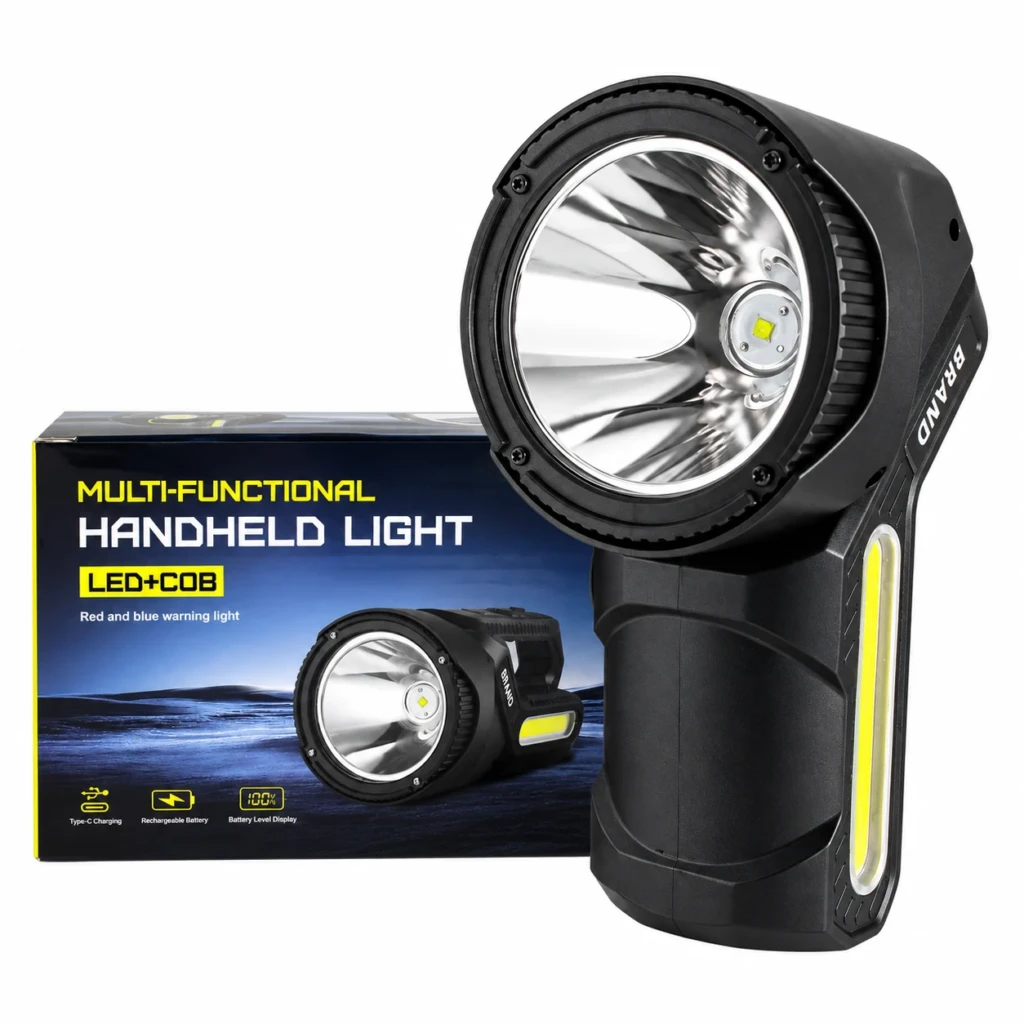 WK7021 Multi-Function Digital Battery Handheld Spotlight with Power Bank
