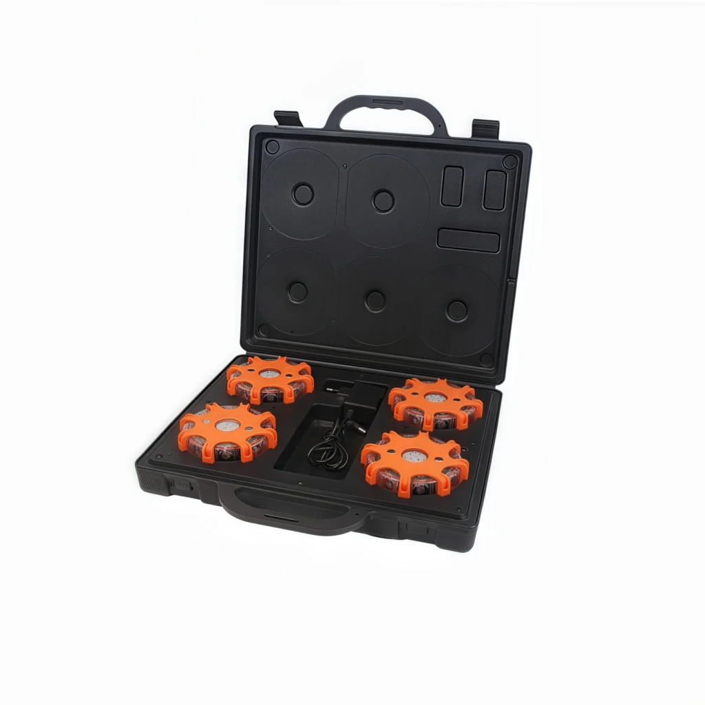 MF2016R2 Rechargeable LED Road Flare Safety Light Kit with Charging Case