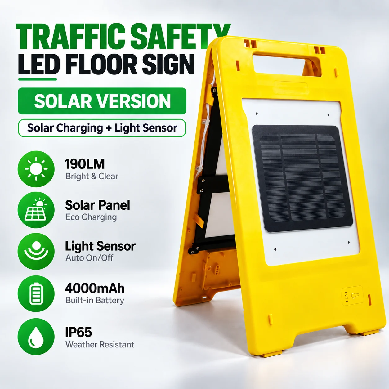MF8103-Solar Solar Rechargeable LED Floor Sign
