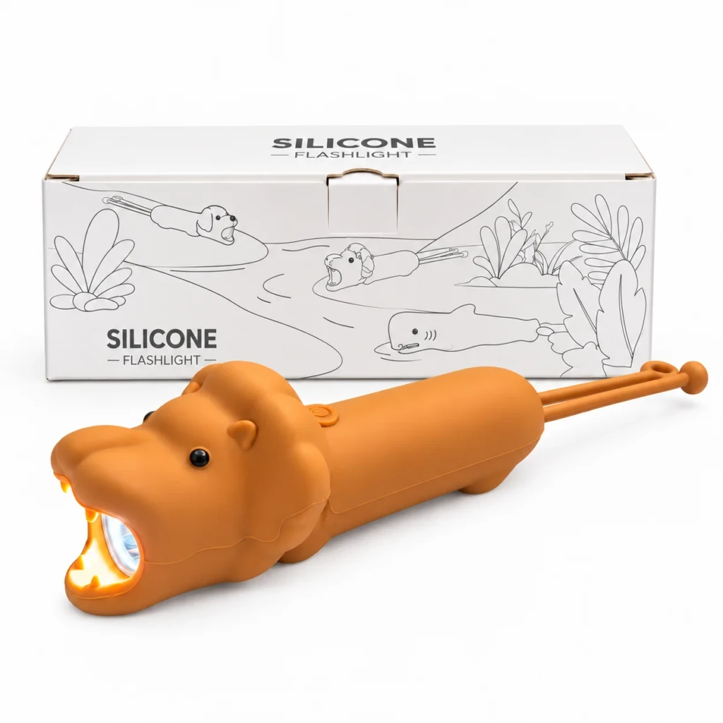 WK1050C Lion Silicone Kids Gift Rechargeable LED Flashlight